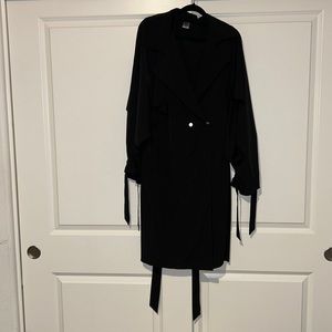 Libian black trench coat, 18w or 2x.